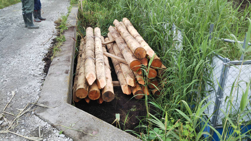 埼玉県.久喜市 松杭納品