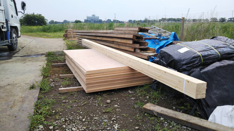 埼玉県久喜市 コンパネ 桟木 納品