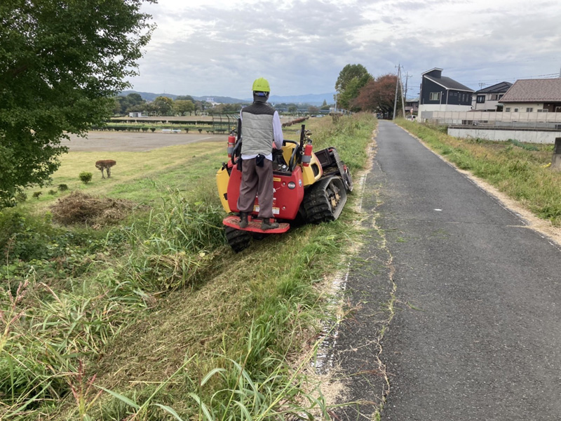 埼玉県内河川敷 伐採工事 作業中