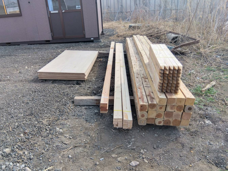 埼玉県川越市 バタ角 桟木 ヌキ 測量杭 コンパネ 配達納品