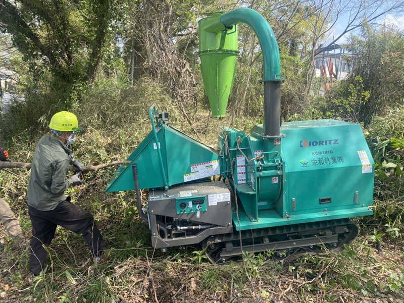 埼玉県東松山市伐採工事 作業中
