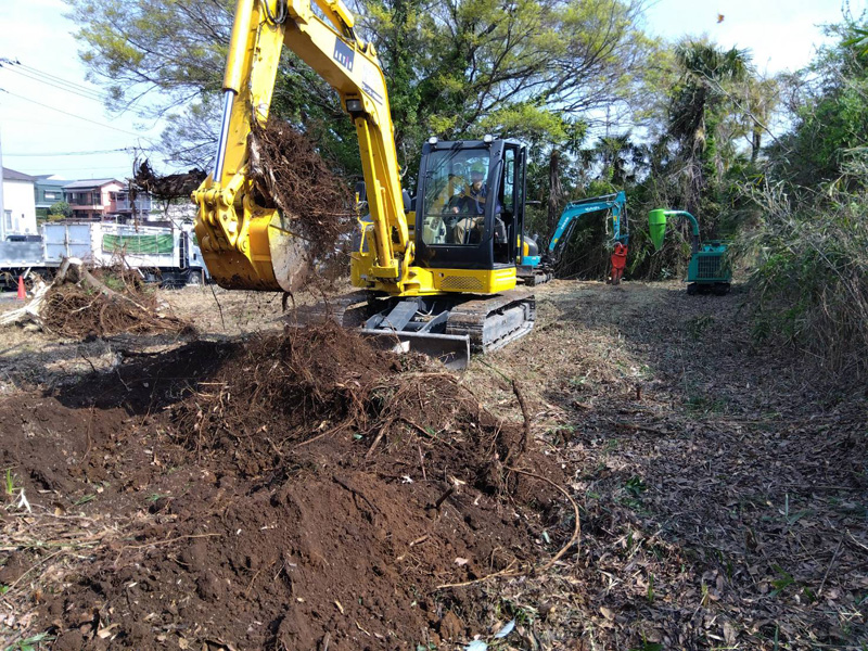 埼玉県東松山市伐採工事 作業中