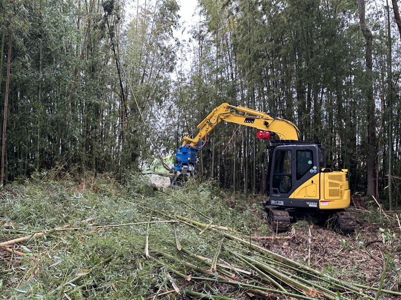 埼玉県鴻巣市 竹林伐採除根工事 作業中