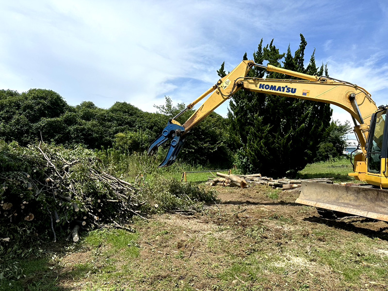 埼玉県羽生市 伐採工事 作業中
