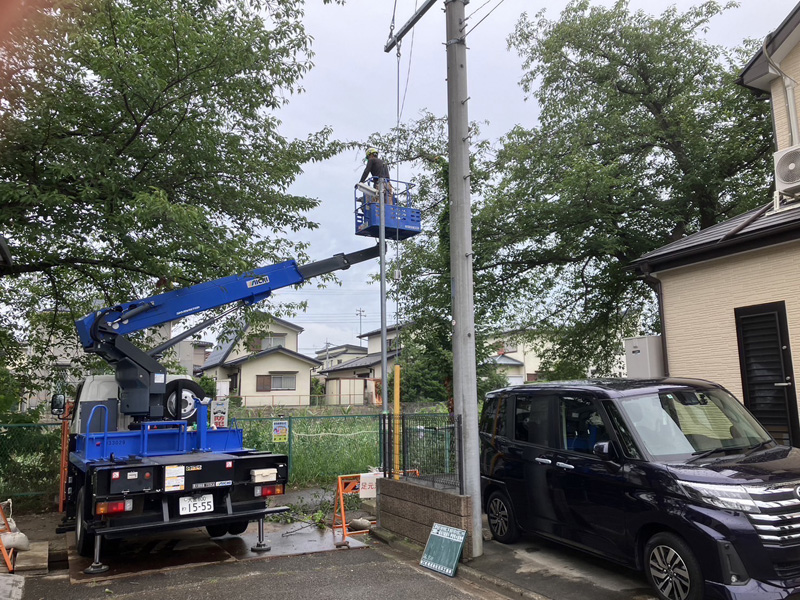 埼玉県北足立郡伊奈町 伐採工事 作業中