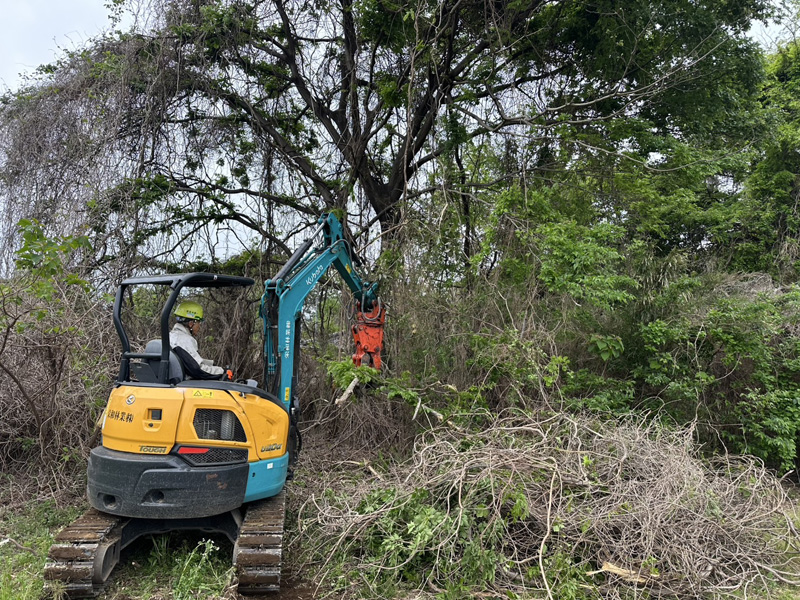 埼玉県鴻巣市 伐採・粉砕工事 作業中