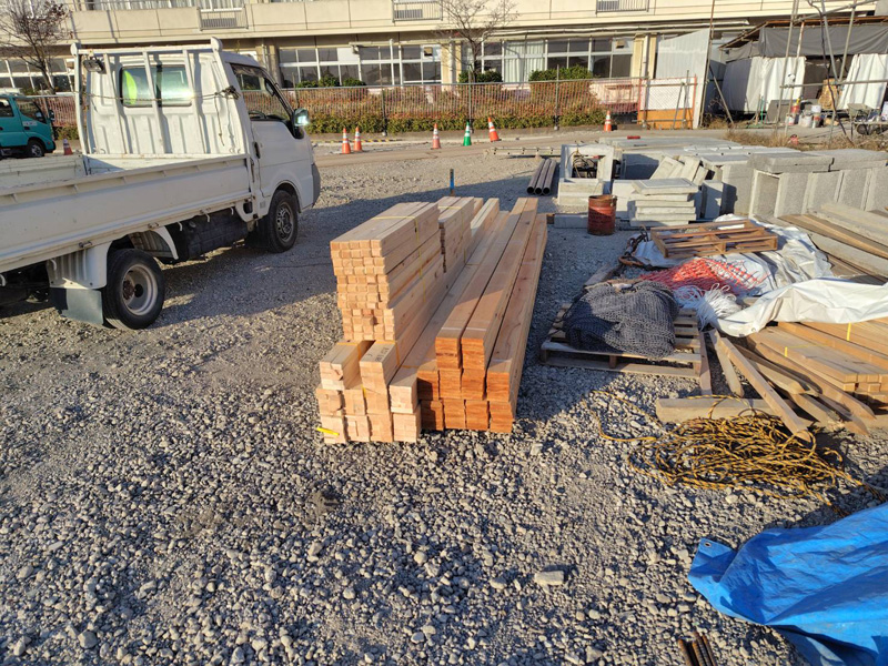 埼玉県久喜市 ヌキ、桟木、測量杭 納品